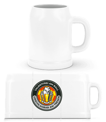 Unschlagbar Am Tresen - Bierkrug - Weiß - Vorne