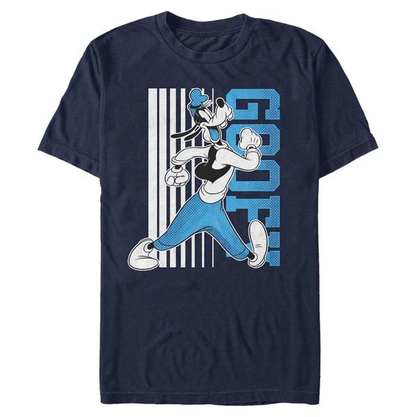 Aperçu: Disney Classics - Mickey Mouse - Goofy Walks - Homme T-shirt - Bleu marine - Devant