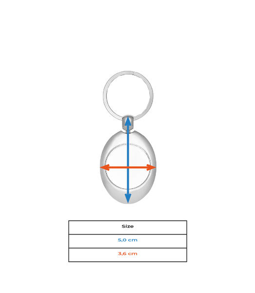 Aperçu: Porte-clé en métal - Tableau des tailles