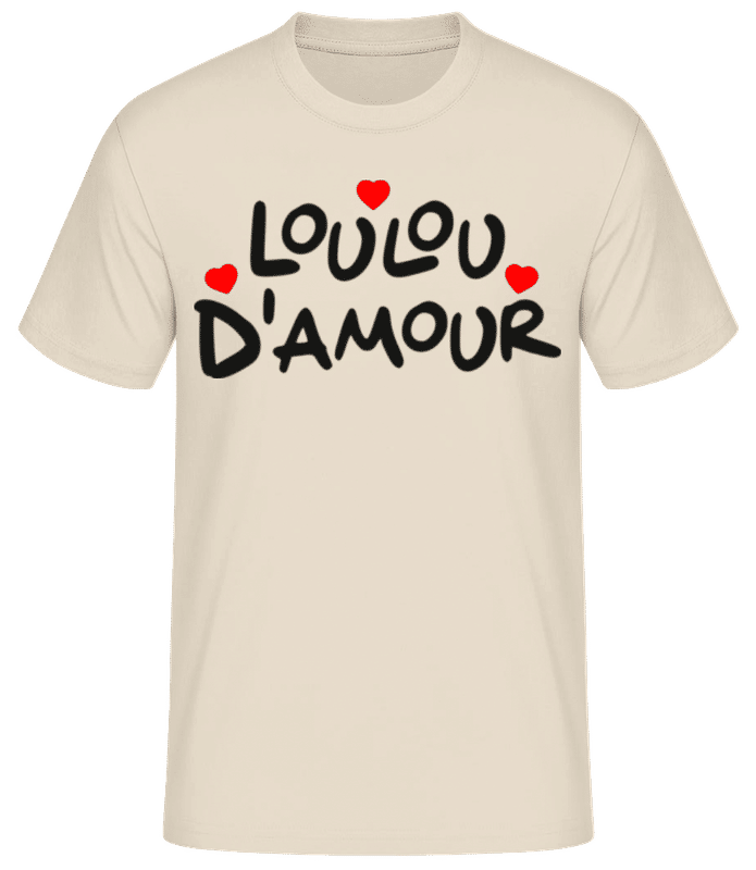 Aperçu: Loulou D’amour Saint Valentin Mignon - T-shirt standard Homme - Crème - Devant