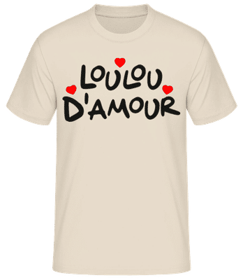 Loulou D’amour Saint Valentin Mignon - T-shirt standard Homme - Crème - Devant
