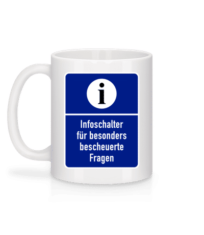 Infoschalter Für Bescheuerte Fragen - Tasse - Weiß - Hinten