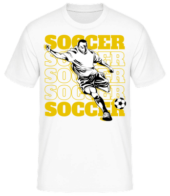 Soccer Player Yellow - T-shirt standard Homme - Blanc - Devant