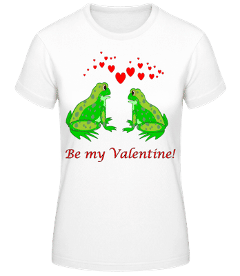 Frogs Be My Valentine - Women's Basic T-Shirt - White - Front