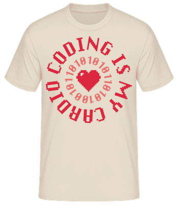 Coding Is My Cardio - Männer Basic T-Shirt - Creme - Vorne
