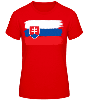 Slovenská Vlajka - Dámske basic tričko - Červená - Predné
