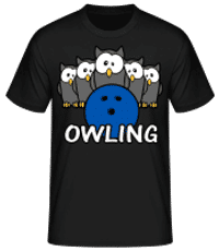 Owling - Männer Basic T-Shirt - Schwarz - Vorne