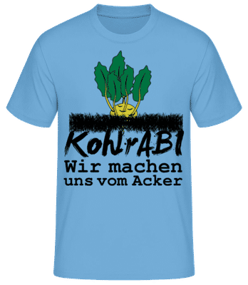 KohlrABI Macht Sich Vom Acker - Männer Basic T-Shirt - Hellblau - Vorne