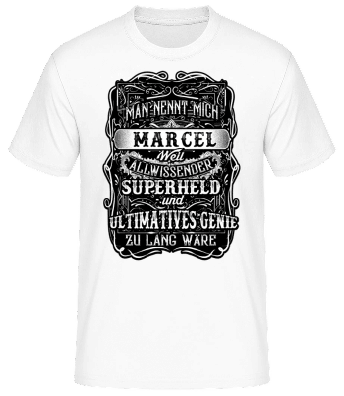 Vorschau: Man Nennt Mich Marcel - Männer Basic T-Shirt - Weiß - Vorne