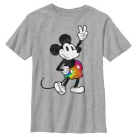 Disney Classics - Micky Maus - Mickey Mouse Tie Dye Mickey Stroked - Kinder T-Shirt - Grau meliert - Vorne