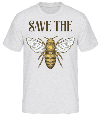 Save The Bees - Männer Basic T-Shirt - Grau meliert - Vorne