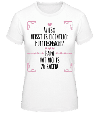 Muttersprache - Frauen Basic T-Shirt - Weiß - Vorne