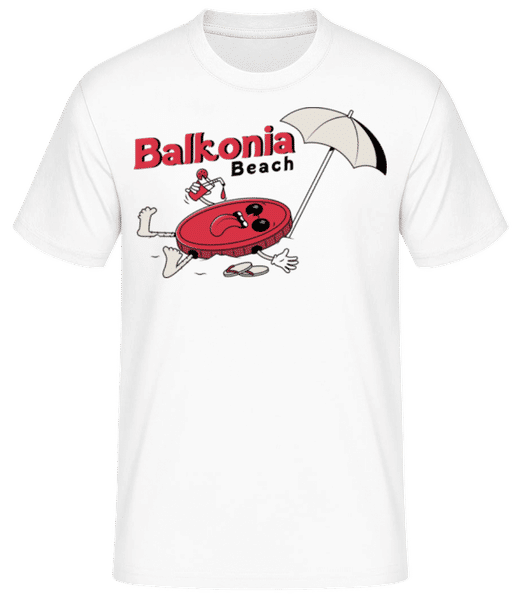Aperçu: Balkonia Beach - T-shirt standard Homme - Blanc - Devant