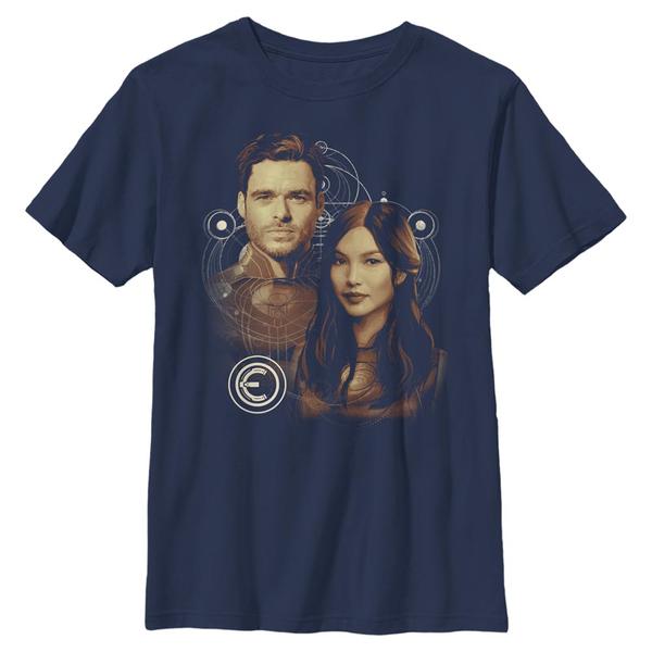 Aperçu: Marvel - Eternals - Duo Sersi and Ikaris - Enfant T-shirt - Bleu marine - Devant