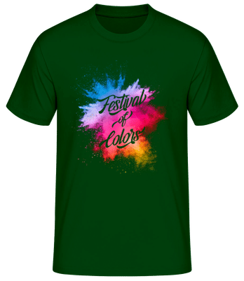 Festival Of Colors - Männer Basic T-Shirt - Flaschengrün - Vorne
