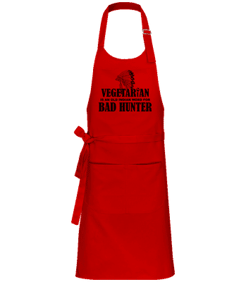Vegetarian Bad Hunter - Profi Kochschürze - Rot - Vorne