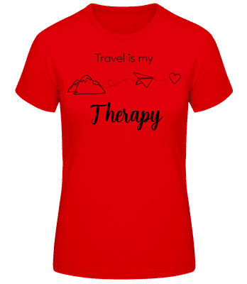 Travel Is My Therapy - Women's Basic T-Shirt - Red - Front
