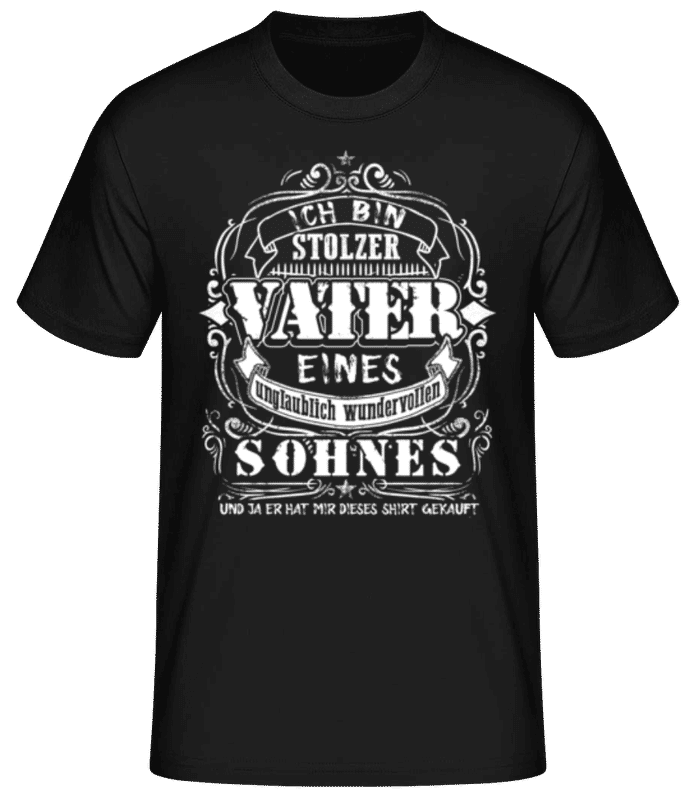 Vorschau: Ich Bin Stolzer Vater Weiß - Männer Basic T-Shirt - Schwarz - Vorne