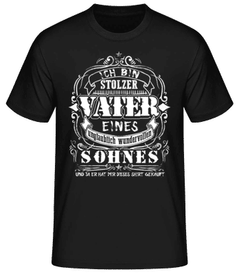 Ich Bin Stolzer Vater Weiß - Männer Basic T-Shirt - Schwarz - Vorne