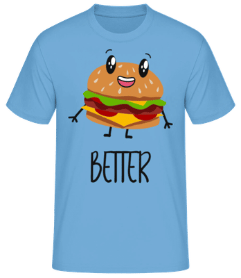 Better Together Burger - Männer Basic T-Shirt - Hellblau - Vorne