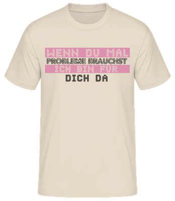 Ich Bin Für Dich Da - Männer Basic T-Shirt - Creme - Vorne