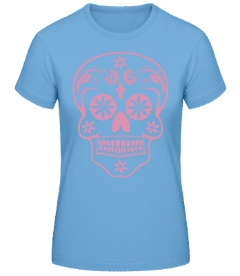 Día de los Muertos Skull - Women's Basic T-Shirt - Light blue - Front