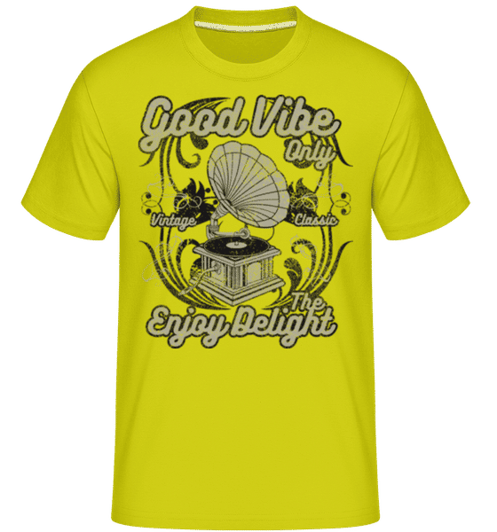 Aperçu: Good Vibe Only -  T-Shirt Shirtinator homme - Citron vert - Devant