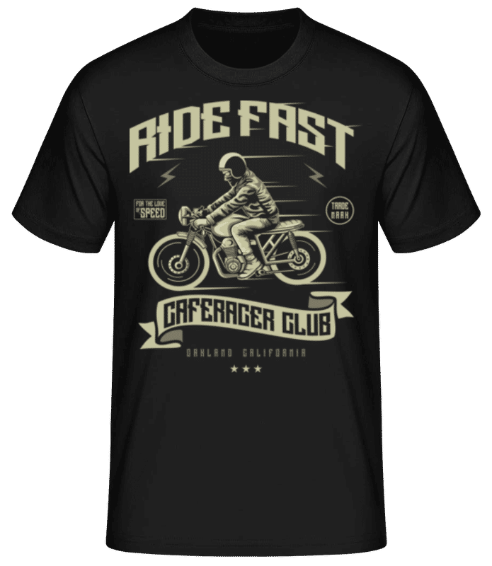 Vista previa: Ride Fast - Camiseta básica para hombre - Negro - delante