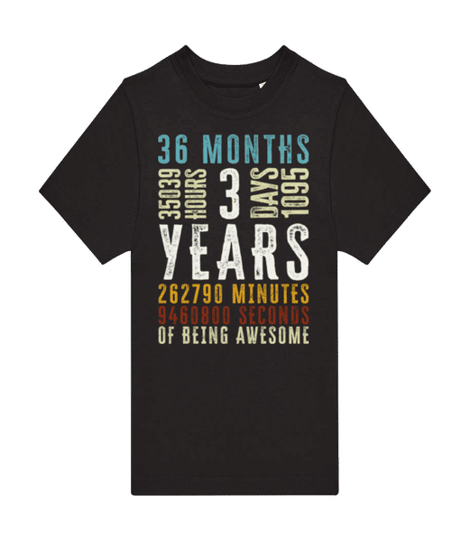 Aperçu: 3 Years 36 Months - T-shirt homme B&C - Noir - Devant