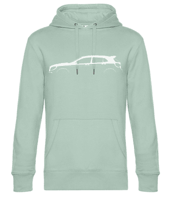 'Mercedes GLA X156' Silhouette - Unisex premium mikina - Mätová zelená - Predné