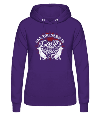 All You Need Is Love And A Dog - Women's Hoodie - Purple - Front