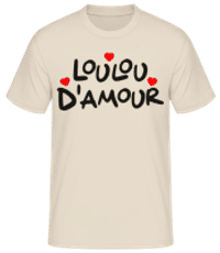 Loulou D’amour Saint Valentin Mignon - T-shirt standard Homme - Crème - Devant