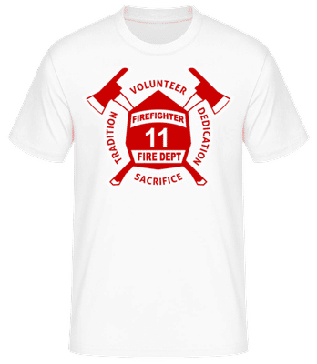 Firefighter Fire Dept - Men's Basic T-Shirt - White - Front