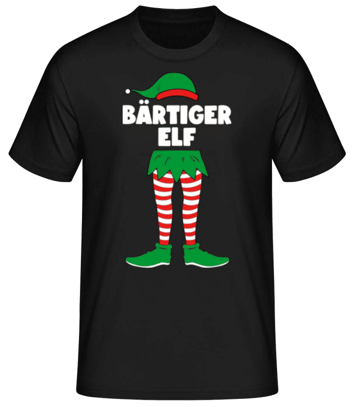 Vorschau: Bärtiger Elf - Männer Basic T-Shirt - Schwarz - Vorne