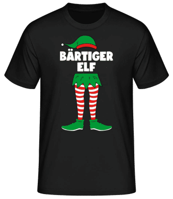 Bärtiger Elf - Männer Basic T-Shirt - Schwarz - Vorne
