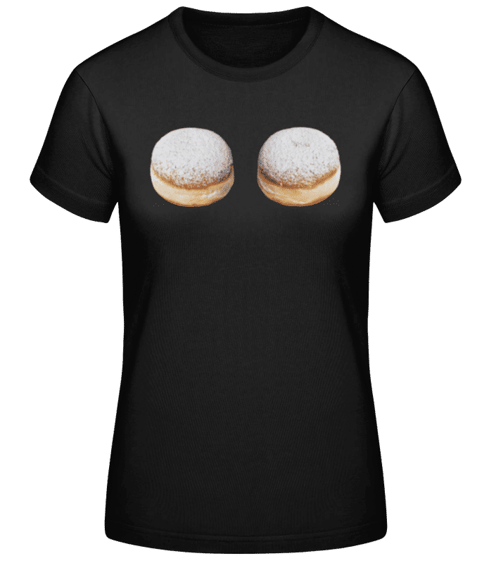 Vorschau: Krapfen - Frauen Basic T-Shirt - Schwarz - Vorne