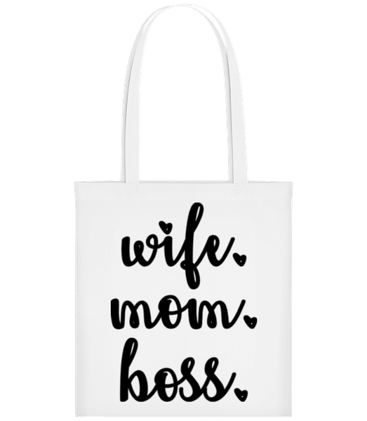 Aperçu: Motif Wife Mom Boss - Tote Bag - Blanc - Devant
