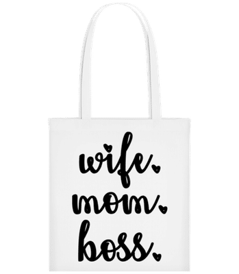 Motif Wife Mom Boss - Tote Bag - Blanc - Devant