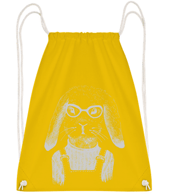 Hipster Lièvre - Sac à dos Drawstring - Jaune - Vorn