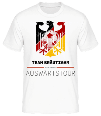 Letzte Auswärtstour Team Bräutigam - Männer Basic T-Shirt - Weiß - Vorne