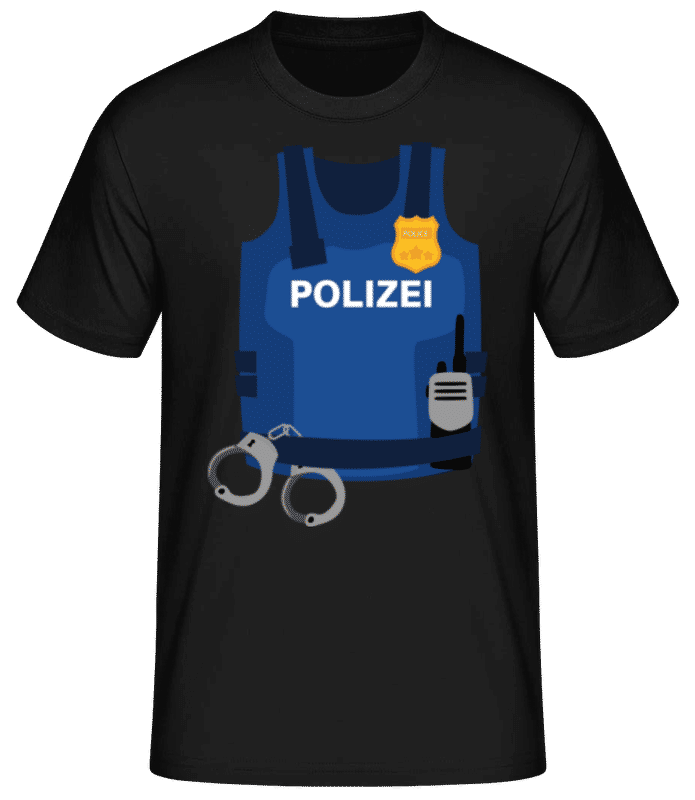 Vorschau: Polizei - Männer Basic T-Shirt - Schwarz - Vorne
