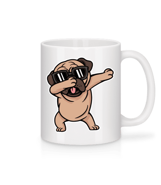 Aperçu: Pug Dabbing - Mug en céramique blanc - Blanc - Devant