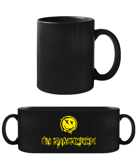 Aperçu: I’m Knackered British Slang Tired Out - Tasse Noire - Noir - Devant