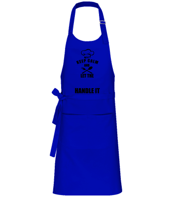 Keep Calm Chef - Professional Apron - Royal blue - Front