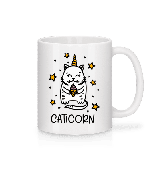 Aperçu: Caticorn - Mug en céramique blanc - Blanc - Devant