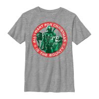 Star Wars - The Mandalorian - Skupina Christmas Child - Christmas - Kids T-Shirt - Heather grey - Front