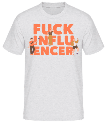 Fck Influencer - Camiseta básica para hombre - Gris moteado - delante