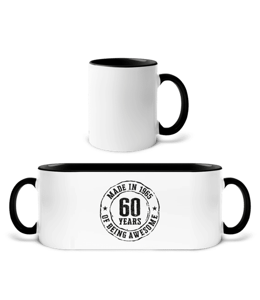 Aperçu: Made In 1965 - Mug bicolore en céramique - intérieur de couleur - Blanc / Noir - Devant