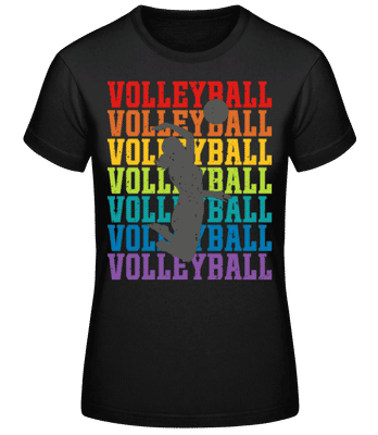 Volleyball Retro Woman - Dámske basic tričko - Čierna - Predné