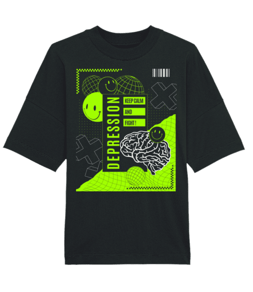 Aperçu: Fight Depression - T-shirt Bio unisexe Stanley Stella extra large - Noir - Devant